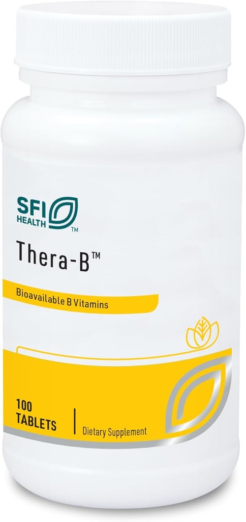 Klaire Labs SFI Health Thera-B - Esenciální komplex vitaminu B, hypoalergenní vzorec s aktivovaným metafolin- folátem (L- 5-MTHF), Biotin & Methylkobalamin (100 tablet)