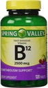 POUZE 1 V PACK Spring Valley Fast- Rozpusťte vitamín B12 2500 Mg, Podpora metabolismu, 120 Tablety třešňová chuť