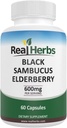 Real Herbs Elderberry Extract - Odvozené od 325mg Elderberry Standardizované na 5% Flavonoidy s 275mg Elderberry Fruit Extract 5: 1 - Zvýšení imunity - 60 Vegetariánské kapsle