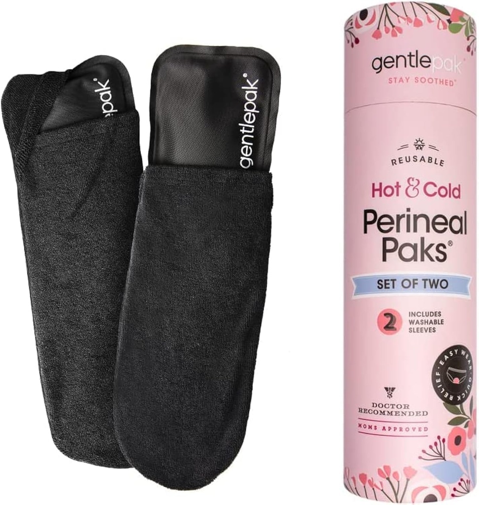 Gentlepak Reuse Perineal Led & Heat Paks s Wassable Sleeves for Postpartum, Těhotenství & Hemeroid Pain Relief, Multi Use Kids, Muscle, Vaginální discomfort (2-Pack Tube)