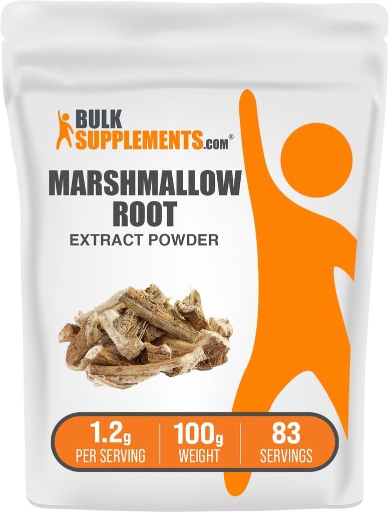 Bulksupplements.com Marshmallow Root Extract Powder - Marshmallow Root Supplement, Herbal Supplement - Gluten Free, 1.2g per Serving, 100g (3.5 oz) (Balení po 1)