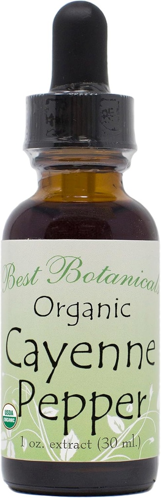 Nejlepší botaniky organické Cayenne Pepper Extract 1 oz. 160,000 MHU