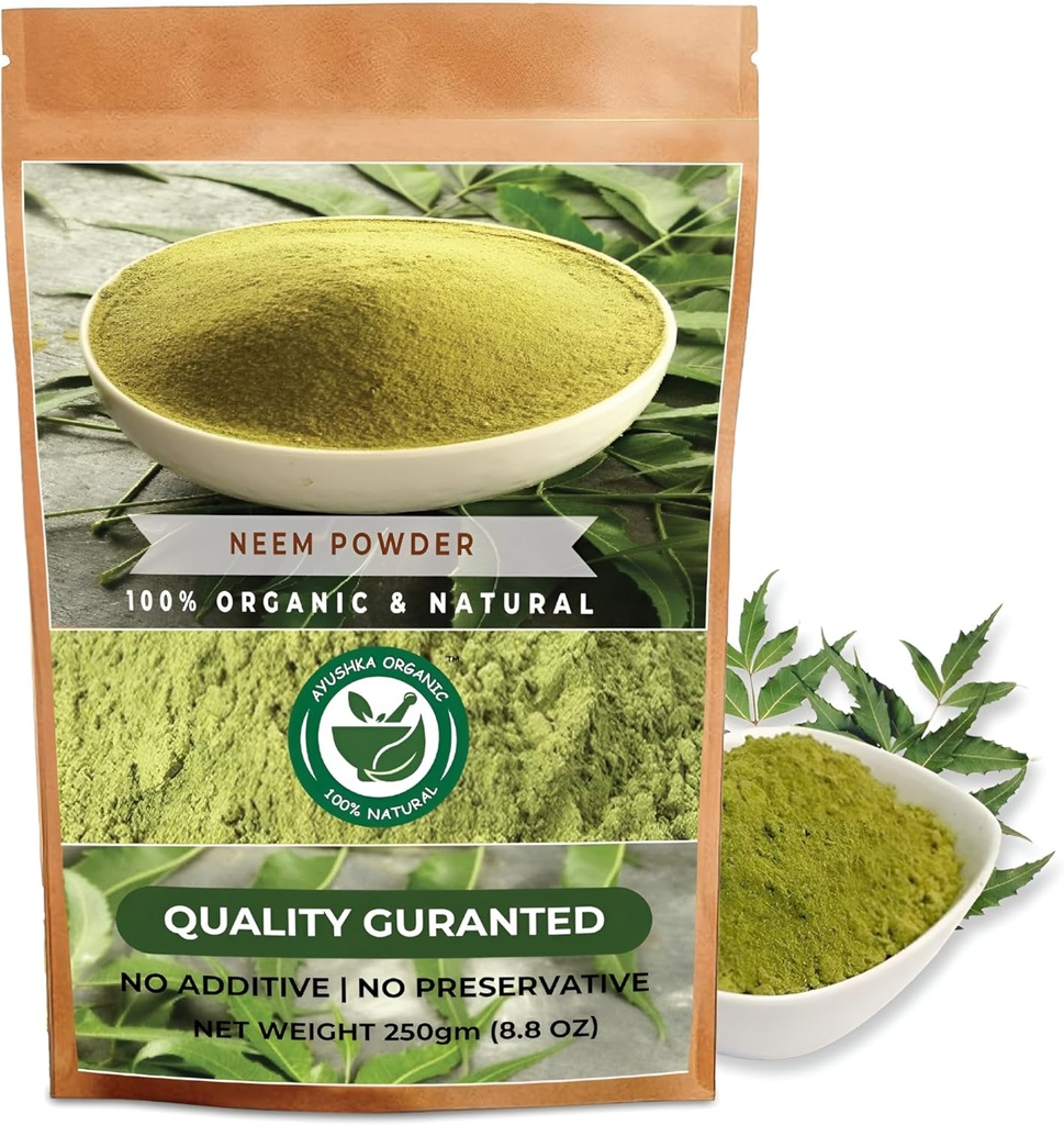 Neem Powder 124; Azadirachta Indica CLAS124; přírodní bylinný doplněk pro péči o pleť a vlasy (8.8 OZ CLAS124; 250 gm)