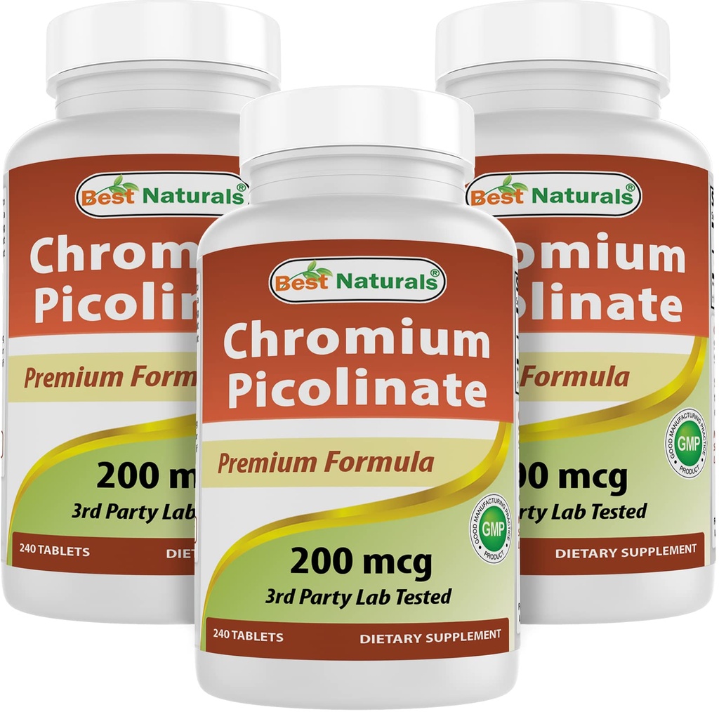 Nejlepší Naturals Chromium Picolinate 200 mcg 240 tablet (240 Počet (balení po 3))