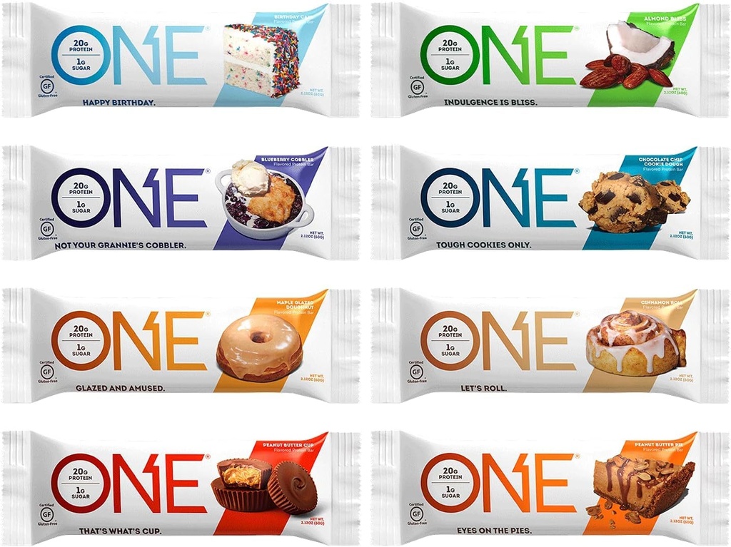Generic ONE Protein Bars, Sampler Variety Pack, gluten Free 20g Protein, Only 1g Sugar, 2.12 Oz Bary (8 Počet)