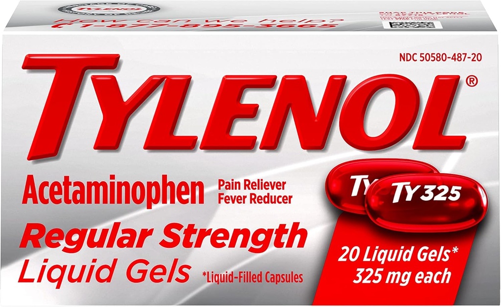 Tylenol Pravidelné síly kapalné gely, 20 Počet