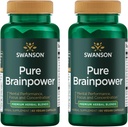 Swanson Pure Brainpower Brain Health Cognitive Memory Focus Support Brain- Derived Neurotrophic Factor (BDNF) Bylinný doplněk (Ginkgo Biloba, Bacopa Monnieri) 60 Veggie Kapsle (Veg Caps) (2 balení)
