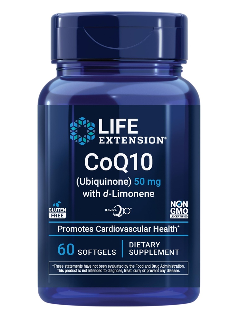 Life Extension Super-Absorbovatelné CoQ10 (Ubiquinone) s d-Limonene, Heart Health Dodatek, uvolňuje General Únava, oxidační Stress Defense, 50 mg, Non-GMO, gluten- Free, 60 softgels