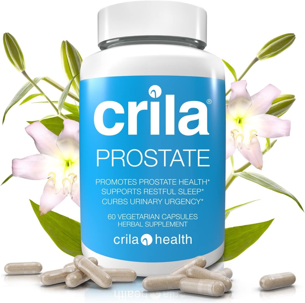 CRILA Prostate doplňky pro muže - 60 Ct. I přírodní vzorec pro méně záchodových výletů * & Lepší spánek *, patentovaná podpora prostaty s NO Saw Palmetto Extract & NO vedlejší účinky *