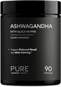 Organic Ashwagandha 1300mg s Black Pepper - Natural Stress Relief & Energy Support - 90 Vegan Kapsle - Mood & Adrenal Supplement - Non- GMO, Made in USA