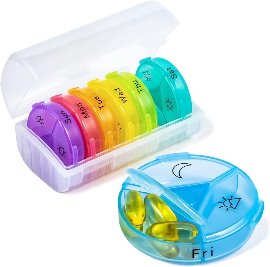 Týdenní Pill Organizátor, Chrxbei 3 krát denně Pill Pořadatelé případů 7 Den, Zpřísněné cestovní Pill Box s 21 Velké kompartmenty, BPA Free Medicine Organizátor držet vitamín, doplňky, rybí oleje