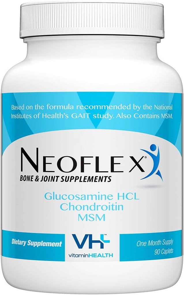 Neoflex Bone & Joint Health Supplement, MSM, Glucosamine, Chondroitin Triple Strength Formule, 90 Kaplety