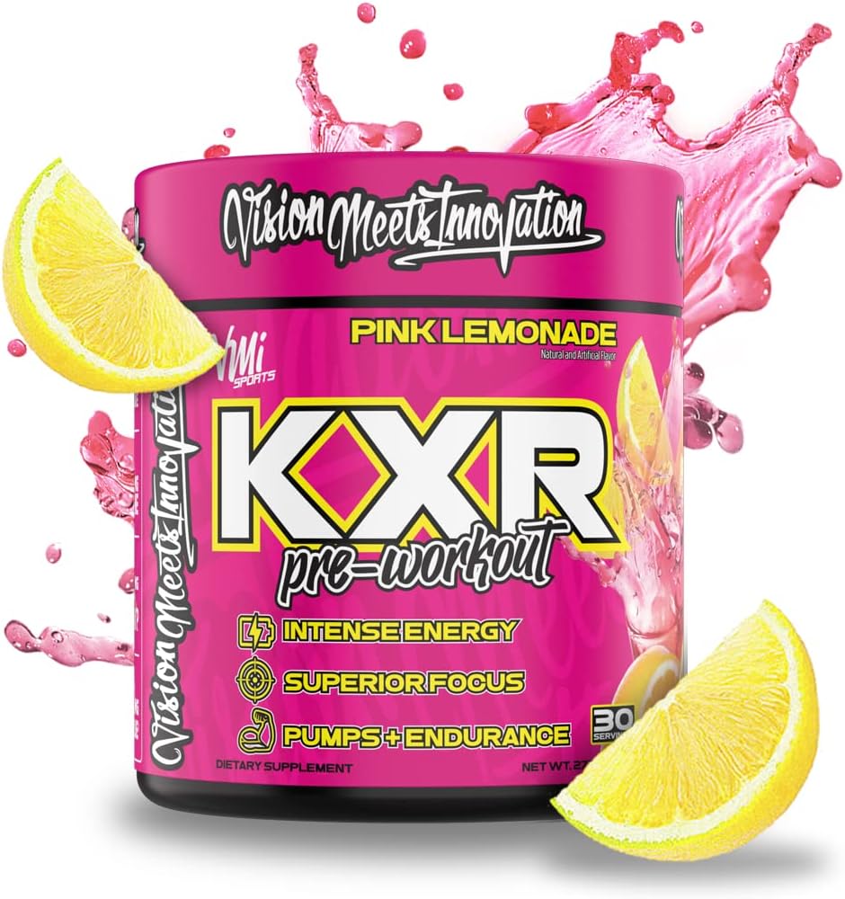 KXR Pre- Workout Energy Powder 124; Intenzivní energie Pre- Workout Drink pro muže a ženy 124; Creatin Free Foundation 124; Zlepšuje výkon - Zvýšené zaměření a zvýšené vytrvalosti 124; 30 Služeb (Růžová limonáda)