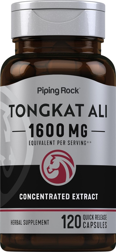 Piping Rock Tongkat Ali PHARMAN124; 1600mg PHARMAN124; 120 kapslí PHARMAND124; Longjack Extract PHARMAN124; Herbal Supplement PHARMAN124; Non- GMO, gluten zdarma