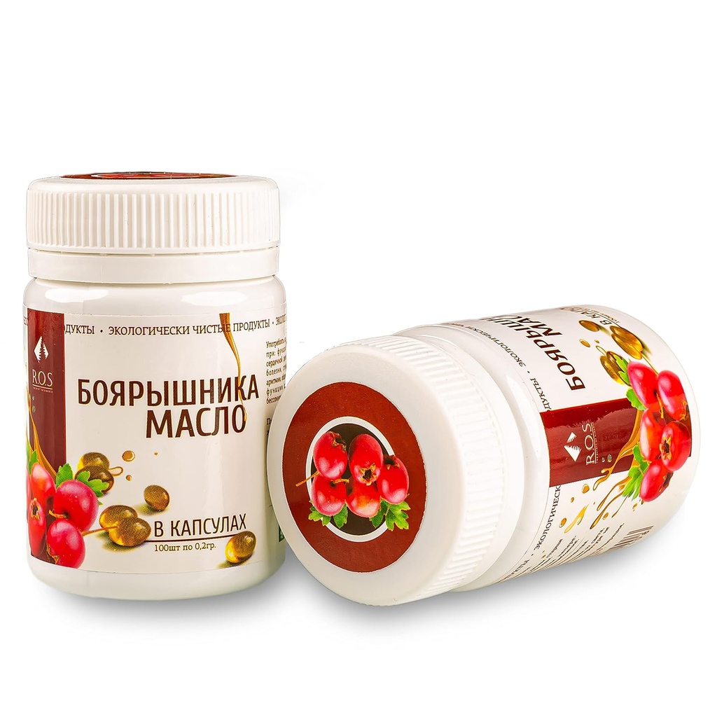 Sibiřský Hawthorn Oil 200 Kapsle Extra Virgin Cold Pressed (2 balení)