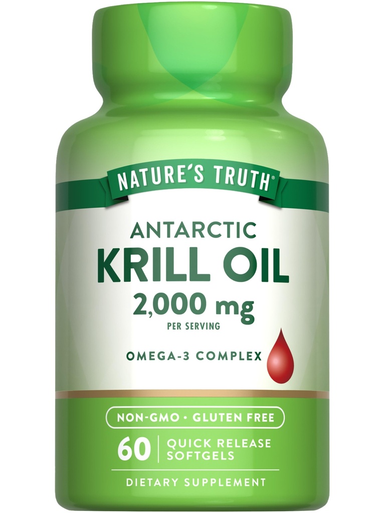 Nature 's Truth Antarctic Krill Oil 2000mg Softgels CLANE124; 60 Count CLANE124; Omega33 with EPA & DHA CLANE124; Non-GMO & Gluten Free Supplement
