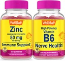 WellYeah zinek + vysoká potence vitamin B6, Gummies Bundle - Velký přípitek, doplněk vitamínu, gluten zdarma, GMO zdarma, Žvýkací žlab