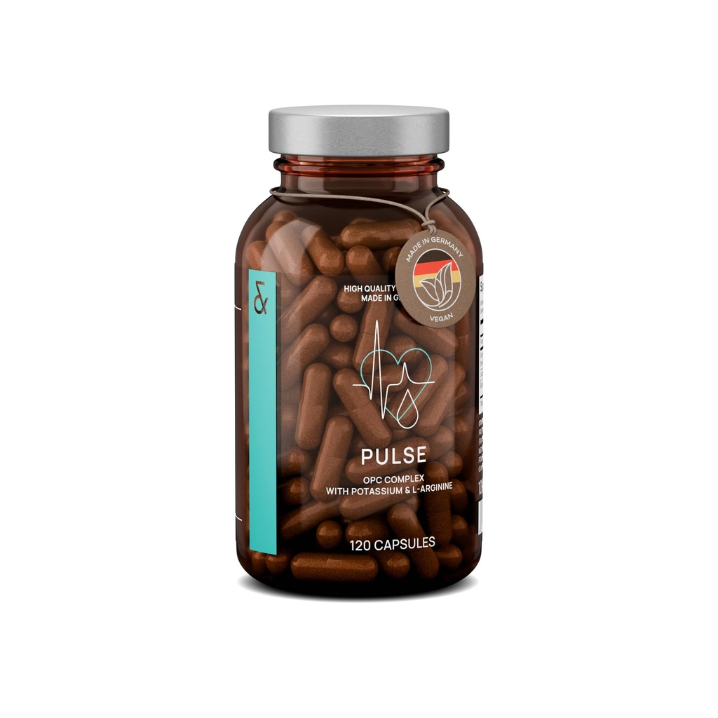 Premium Krevní tlak Supplement s výtažkem ze semen, L- Arginin, Černý česnek Extract & Draslík - 120 Kapsle