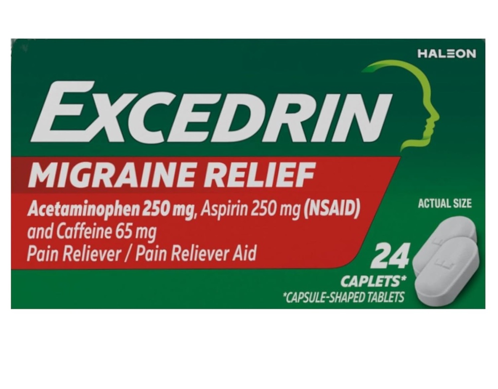Excedrin Migréna Bolest Reliever Kaplety 24 ea
