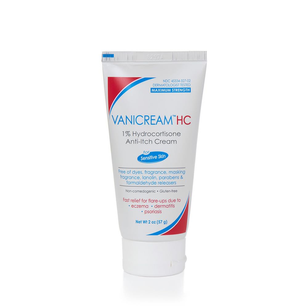 Vanicream 1% Hydrokortizon Anti- Itch Cream - 2 oz - Maximální OTC- Pevnost Formule pro citlivou pleť