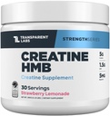 Transparentní Labs Creatine HMB - Creatin Monohydrát prášek s HMB pro růst svalů, zvýšená síla, zvýšený energetický výstup, a lepší atletický výkon - 30 Služeb, Strawberry Lemonade