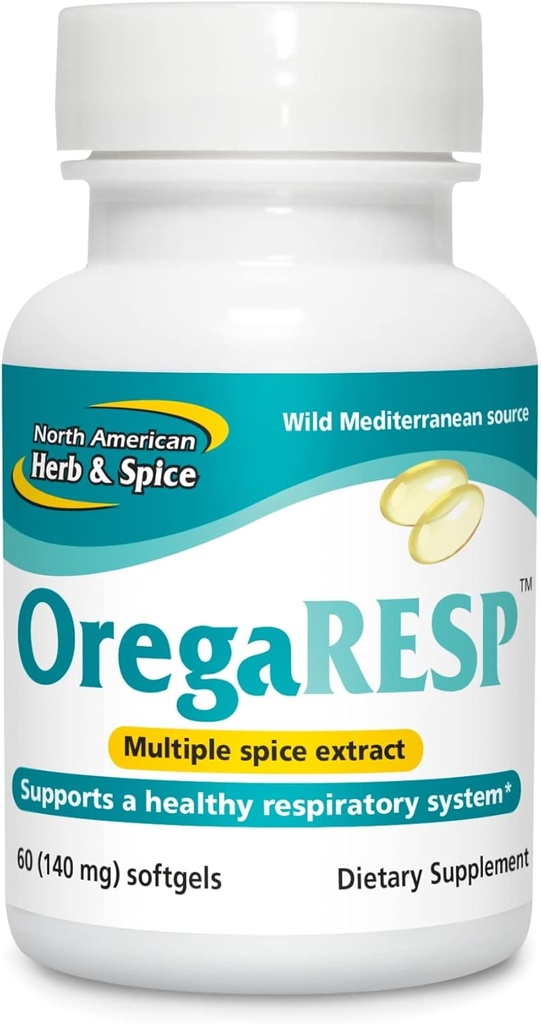 SEVERNÍ AMERICAN HERB & SPICE OregaResp P73-60 Softgels - Podporuje imunitní a respirační zdraví - Komplex s oreganolem P73 Oregano Oil - Non- GMO - 30 Servings