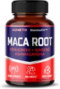 Maca Root dodatek - Advanced 12- in-1 Formule s Ashwagandha, Fenugreek, Panax Ginseng pro růst svalů, Stamina a výkon - Made in The USA (90 Počet (balení po 1))
