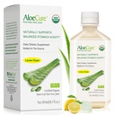 AloeCure USDA Organic Aloe Vera Juice Lemon Flavor - Vyrobeno do 12 hodin sklizně - Přírodní doplněk stravy pro vyváženou kyselost žaludku - Podpora trávicího a imunitního zdraví - 1 Btl x 16.7oz