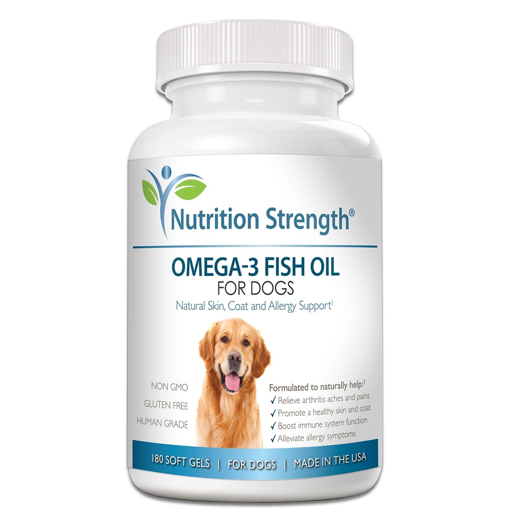 Omega 3 Rybí olej měkké gely pro psy s EPA & DHA mastné kyseliny pro srdce, kůže, Coat & Alergie Podpora, Hip & Joint & Artritis Dog Supplement, 180 Soft Gels