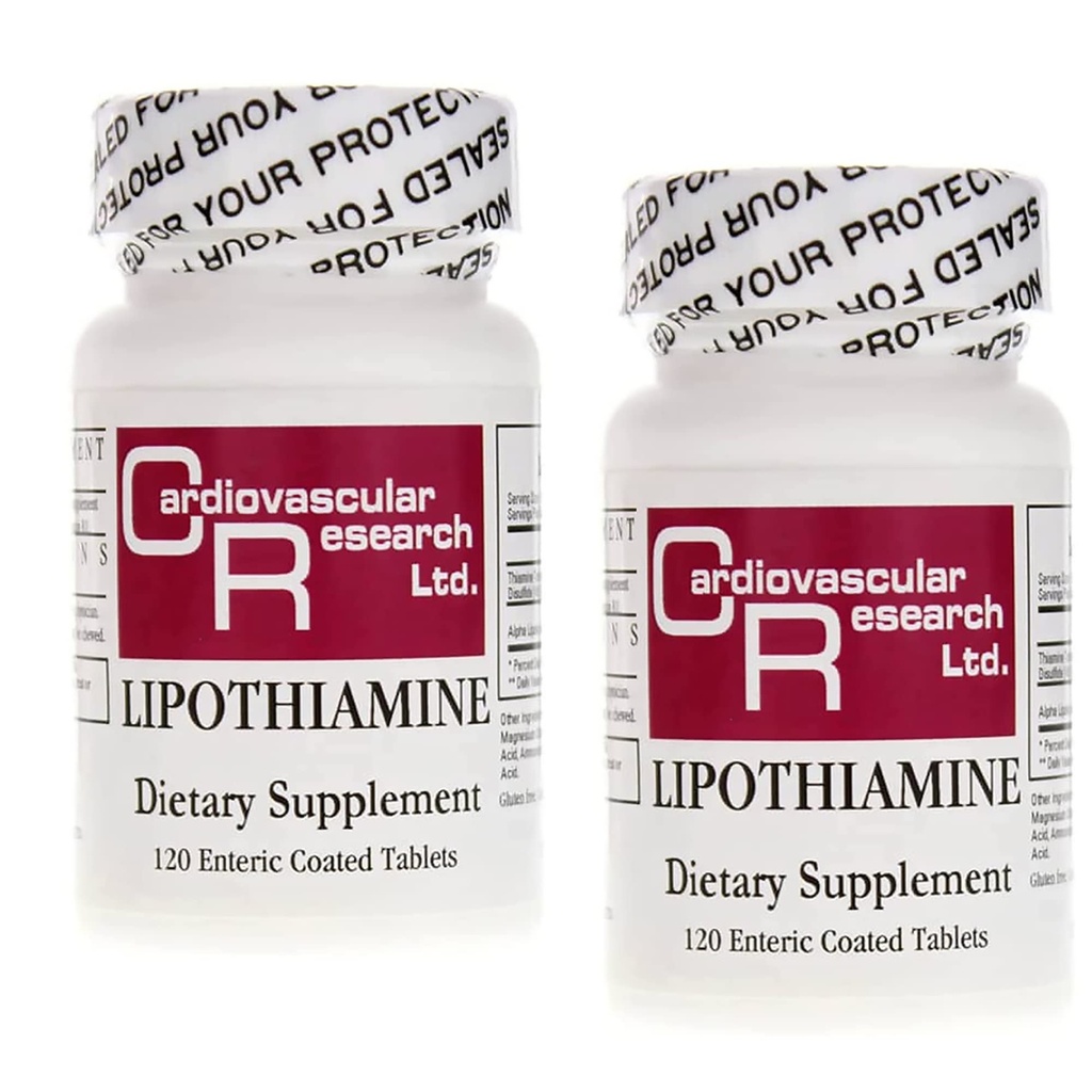 Kardiovaskulární výzkum Lipothiamin B Dodatek 240 Tablety - Vitamin B1 Nyní s Alpha Lipoic Acid - 2 X 120 Počet