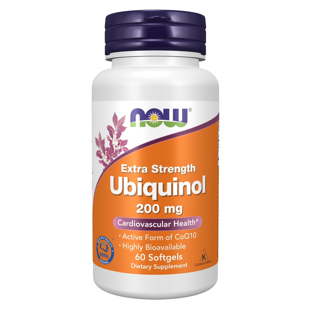 Nyní doplňky, Ubiquinol 200 mg, Vysoká biologická dostupnost (aktivní forma CoQ10), 60