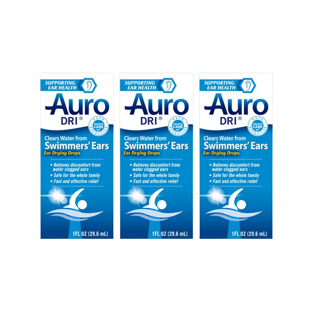 Auro- Dri Uar Water- Drying Aid, Helps Swimmers 'Ear, 1 Fl Oz (balení po 3)