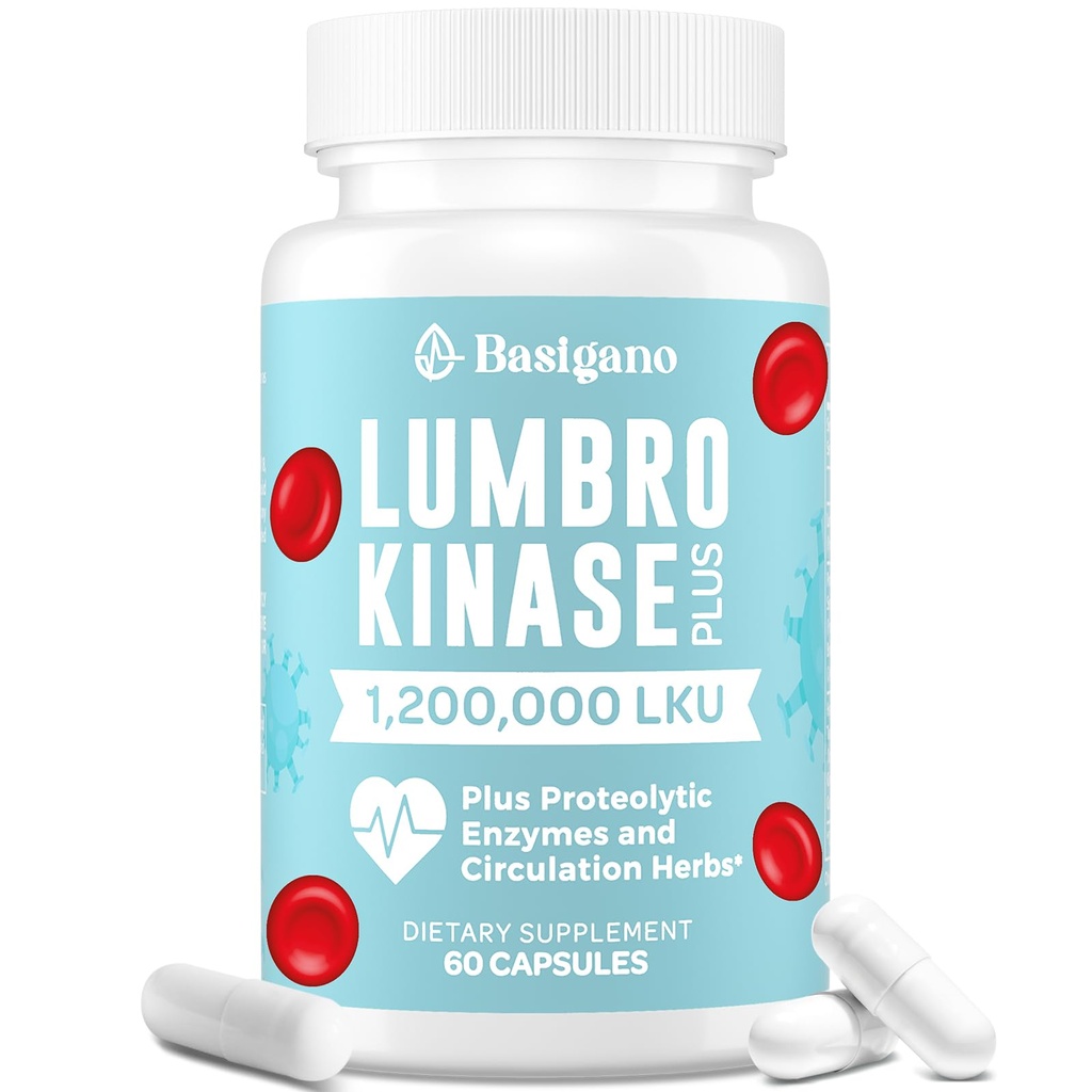 Lumbrokináza dodatek, 1,2 milionu LKU - 120mg Kapsle, Potent Nattokináza Alternativa s proteolytickými enzymy a bylinné směsi
