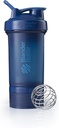 BlenderBottle Shaker Lahvička s Pořadatelem a skladováním proteinu Powder ProStak System, 22- Ounce, Navy
