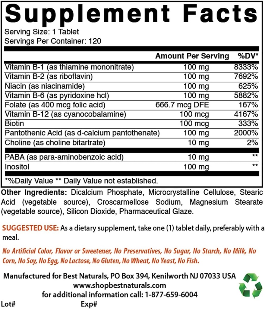 Nejlepší Naturals B-100 Complex & K2 D3 180 Tablet