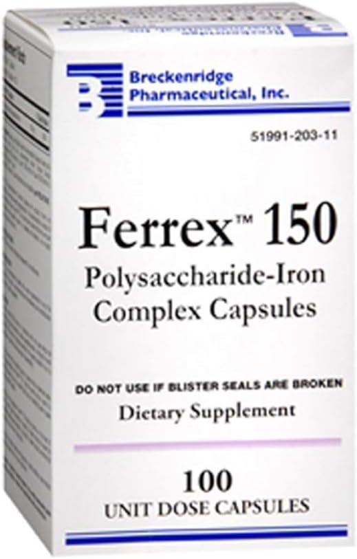 FERREX 150 Komplexní kapsle s polusacharidem železitým 100 Počet