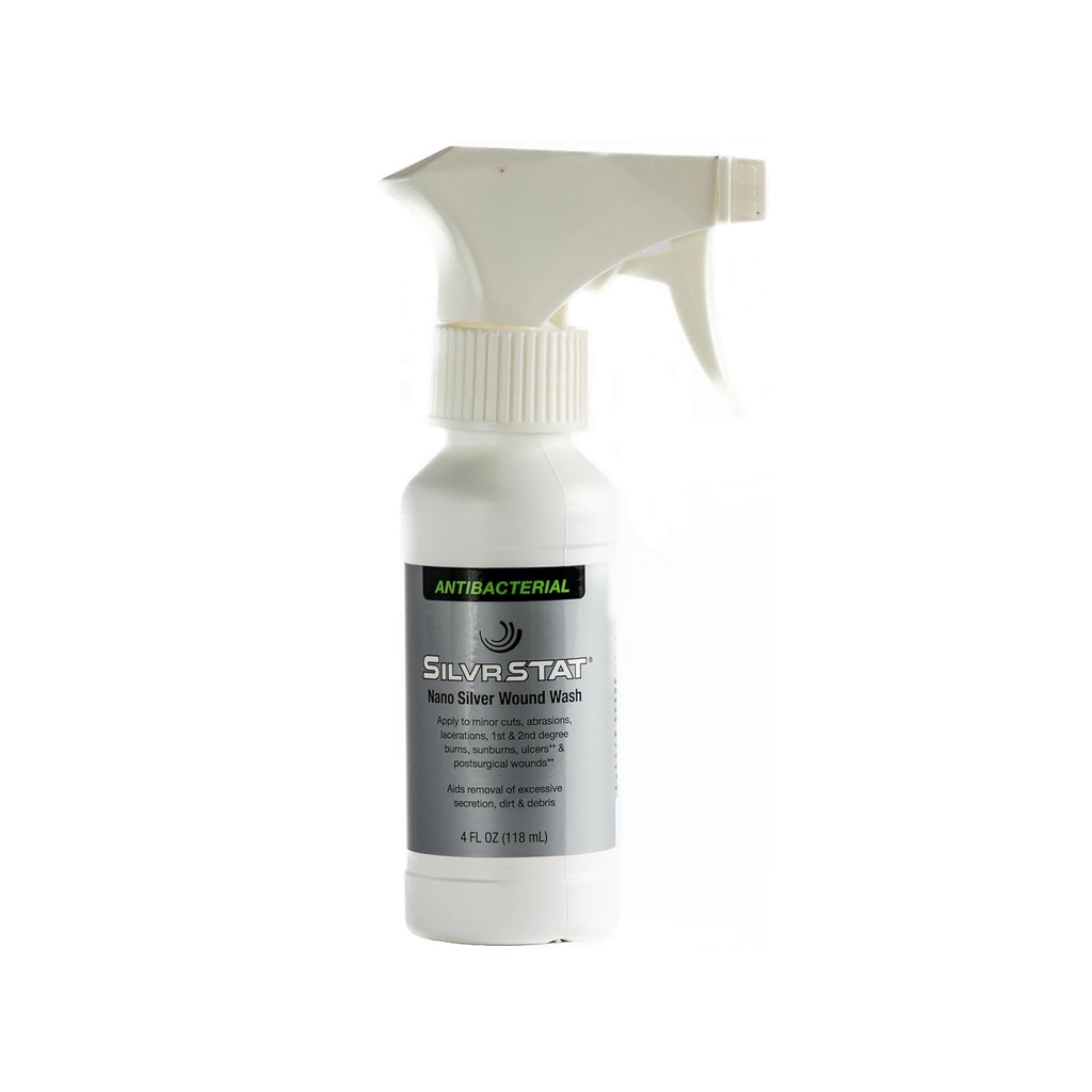 SilvrSTAT Nano Silver Wound Wash Sprayer 124; Debride & Fine Mist Spray 124; 4 fl oz