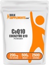 BulkSupplements.com Koenzym Q10 Powder - Coenzym Q10 200mg dodatek, Nutriční dodatek - Gluten Free, 200mg na Serving, 500g (1,1 lbs) (Balení po 1)