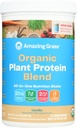 Amazing Grass Organic Plant Protein Blend: Vegan Protein Powder, New Protein Superfood Formule, All- In- One Nutrition Shake with Beet Root, Pure Vanilla, 11 Servings