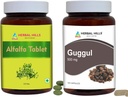 HERBAL HILLS Alfalfa Tablety a Guggul Kapsle Guggulu Balení 2 Combo