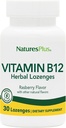 Natures Plus B12 Bylinné Lozengy (Methylkobalamin) - 1000 mcg, 30 Sublingual Lozenges - Malina - Maximální absorpce Red Blood Cell Support - Energy Booster - Vegetarian, gluten- Free - 30 Služeb