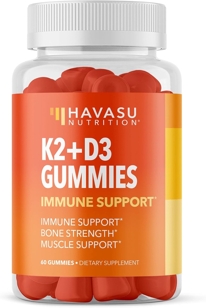 HAVASU NUTRITION Vitamin D3 K2 Gummie, Malina, 60ct