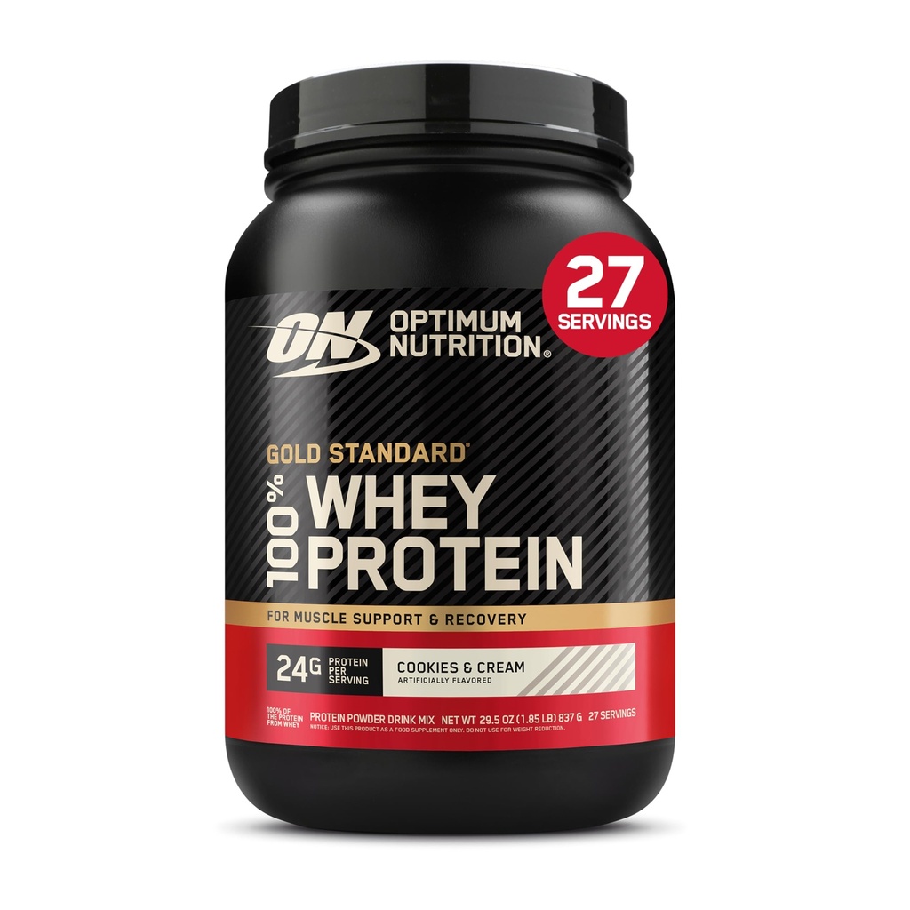 Optimum Nutrition Gold Standard 100% syrovátkový protein Powder, Cookies & Cream, 2 libry (Balení květen Vary)