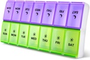 DANYING Extra Velký Pořadatel pilulek 2 krát denně, XL Týdenní schránka na Pill, AM PM Pouzdro na Pill, Balíček na pilulky 7 den, Vitamin Pouzdro dvakrát denně