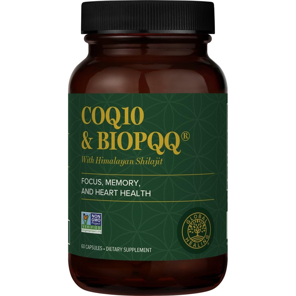 Globální léčebné centrum CoQ10 & BioPQQ s čistou himalayan organické Shilajit- Antioxidant Péče o srdce & Brain Health, Mitochondria Energy Optimizer pro muže & Women- Coenzym Ubiquinon 150mg, 60 Kapsle