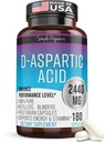 Kaibro Nutra D- aspartová kyselina dodatek pro muže, 2440mg D- aspartová kyselina per Serving, Energy & Testosteron Support, gluten- Free Non- GMO, 180 Vegan Kapsle