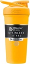 BlenderBottle Sport Insulated Stainless Steel Shaker Bottle with Wire Whisk, 24-Ounce, Mango - Protein Shake & Hydration for Sportetes & Fitness Enthusiasts, Easy Mixing, Keeps Drinks Cold, Lockable Lid