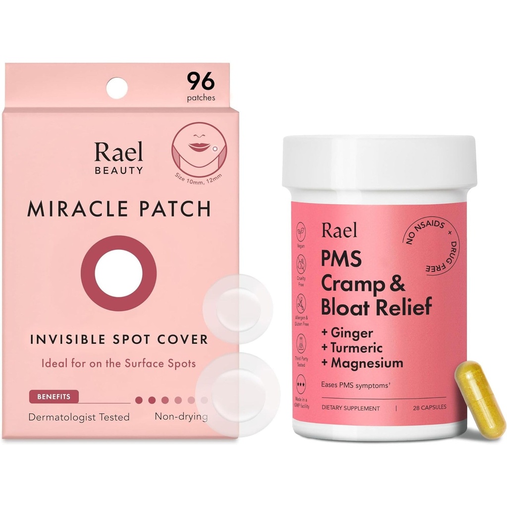 Rael Bundle - Neviditelné skvrny na obalech (96 Počet) a PMS dodatek pro ženy (28 Kapsle)