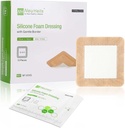 NeuHeils Silikonová přilnavá pěna s jemným okrajem 4 "x4" pro Bed Sore Leg Ulcer 10 Pack, vysoká absorbence vodotěsné silikonové zranění bandáže