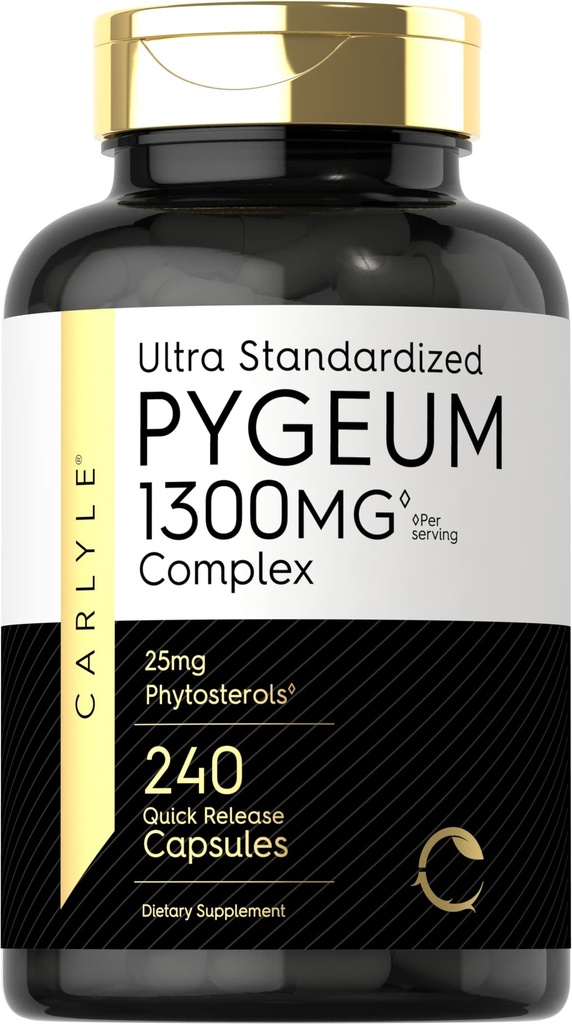 Carlyle Pygeum Supplement 1300mg PHARMAN 124; 240 Kapsle PHARMAL 124; Non- GMO, gluten Free PHARMAN 124; Africanum Bark Extract Supplement